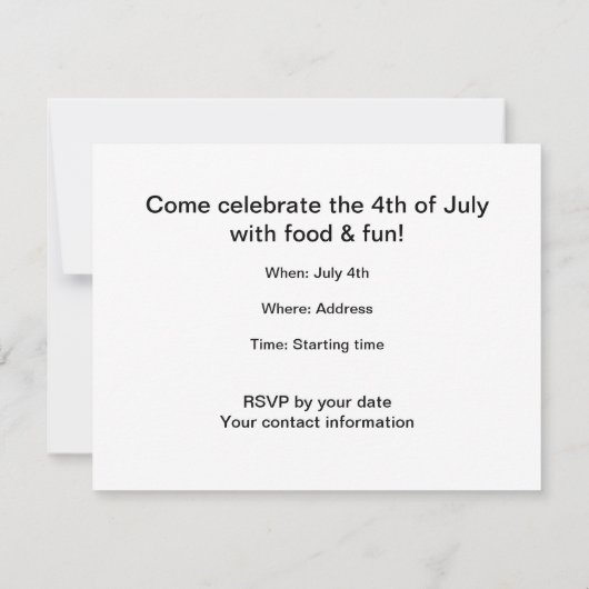 Mic, Mac & Moe's Happy 4 juillet Invitations (Dos)
