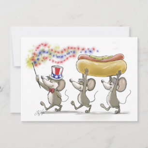 Mic, Mac & Moe's Happy 4 juillet Invitations
