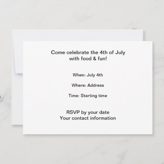 Mic, Mac & Moe's Happy 4 juli Uitnodigingen (Achterkant)