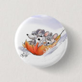 Mic, Mac & Moe's Wintervakantieknop Ronde Button 3,2 Cm (Voorkant)