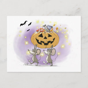 Mic & Mac's Happy Halloween Pumpkin-behandelingen Briefkaart