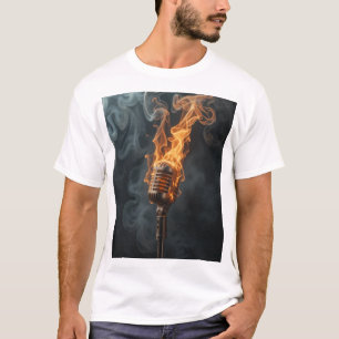 Mic op vuur t-shirt