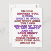 Micah 6:8 briefkaart (Voorkant / Achterkant)