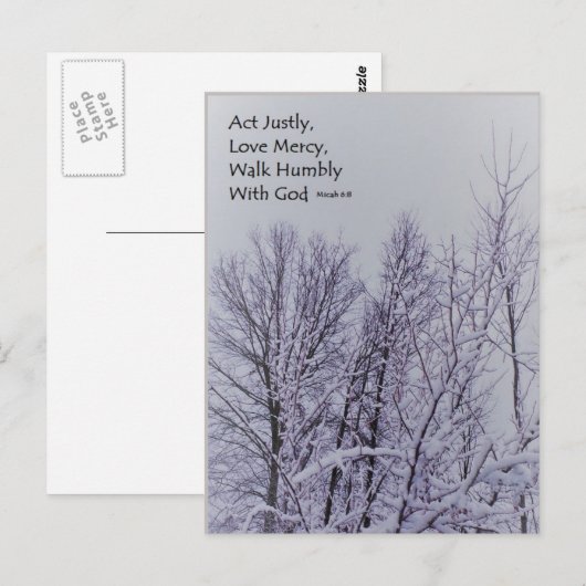 Micah 6:8 Carte postale (Devant / Derrière)