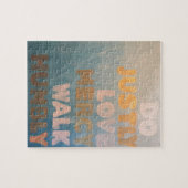 Micah 6:8 Gold en Blauwgroen Legpuzzel (Horizontaal)