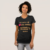 Micah 6:8, goud2 t-shirt (Voorkant volledig)