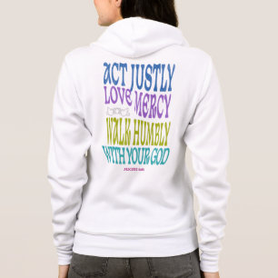 Micah 6:8 Kleurrijke Schrift Zip Hoodie