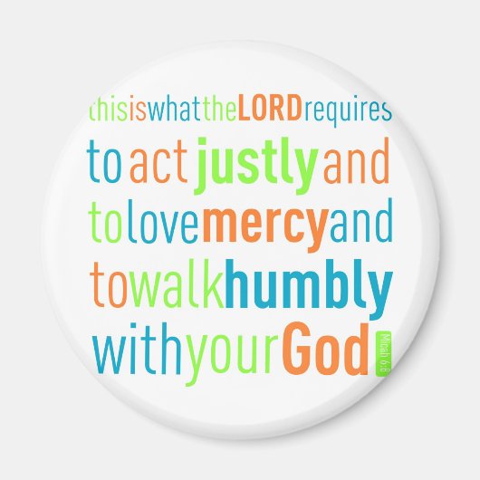 Micah 6:8 magneet (Voorkant)