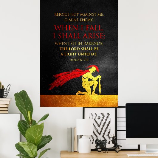 Micah 7:8 Bijbelversie Poster (Thuiskantoor)