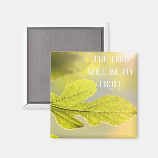 Micah 7:8 Sunny Leaf Magnet Magneet (Voorkant / Achterkant)