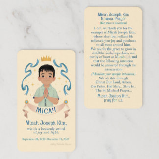 Micah J. Kim Novena Card Notitiekaartje