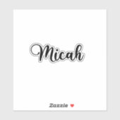Micah Naam - Handgeschreven kalligrafie Sticker (Vel)