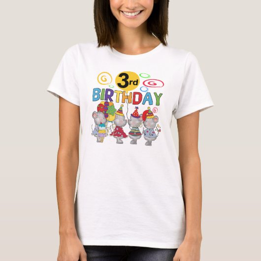 Mice 3e anniversaire T-shirts et cadeaux (Devant)