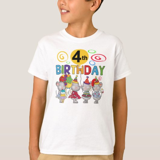 Mice 4th Birthday T-shirts et cadeaux (Devant)