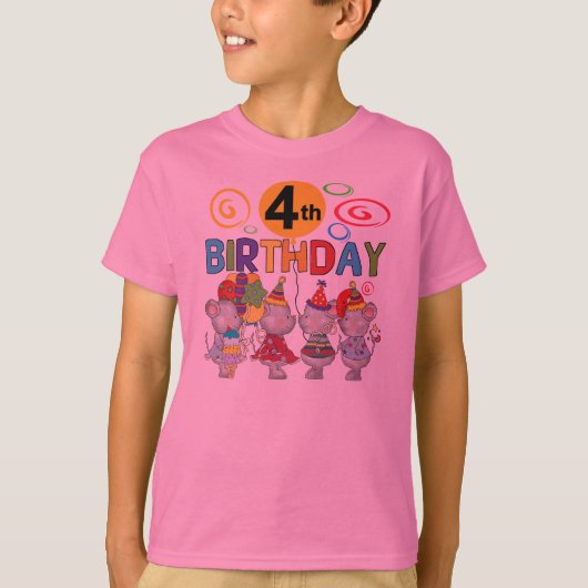 Mice 4th Birthday T-shirts et cadeaux (Devant)