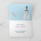 Mice Aide à construire Snowman jolie carte de Noël (Intérieur)