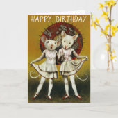  Mice Birthday-kaart Kaart (Gele Bloem)