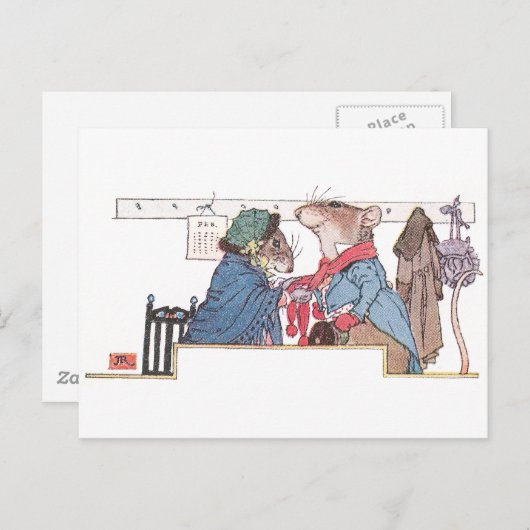 Mice Bundling Up for Cold Briefkaart (Voorkant / Achterkant)