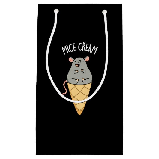 Mice Cream Funny Ice Cream Pun Dark BG Klein Cadeauzakje (Voorkant)