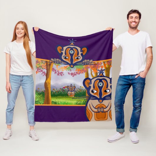 Mice creatures in the field Fleece Blanket Deken (In situ)