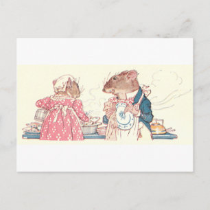 Mice Doing Dishes Briefkaart