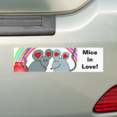Mice in Love Valentijns Bumpersticker (Op auto)
