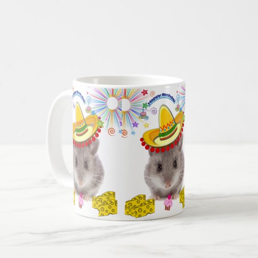 Mice Mug Joyeux Anniversaire Mug (Devant gauche)