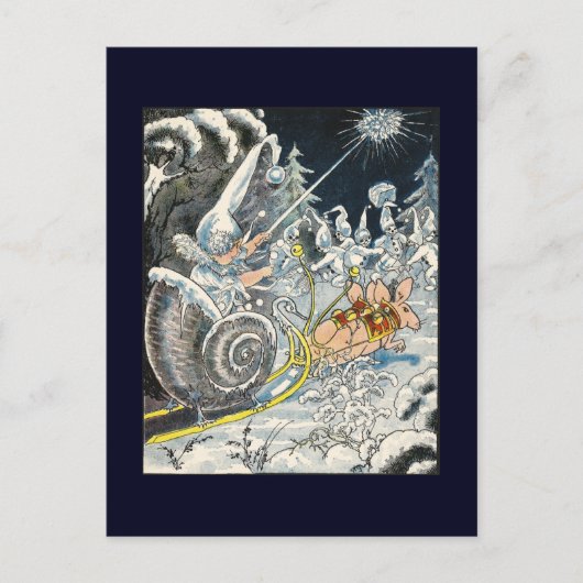 Mice Pulling Snail Sleigh Briefkaart (Voorkant)