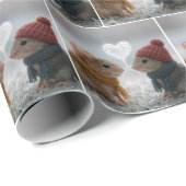 Mice With a Frosty Heart Cadeaupapier (Rol Hoek)