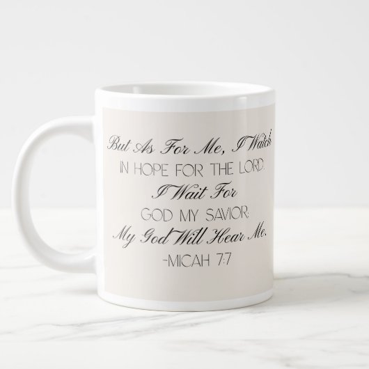 Micée 7:7 Mug avec verset biblique d'espérance (Gauche)
