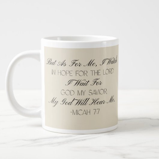 Micée 7:7 Mug avec verset biblique d'espérance (Gauche)
