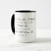 Micée 7:7 Mug avec verset biblique d'espérance (Devant gauche)