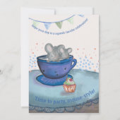 Mices amusantes en Teacup - Carte Cupcake pour sou (Dos)