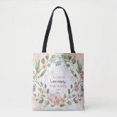 Micha 6:8 Do Justice Roze Groene Waterverf Bloemen Draagtas (Voorkant)