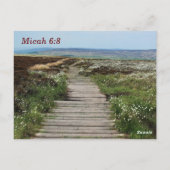 Micha 6:8 Loop nederig Bijbelvers Briefkaart (Achterkant)