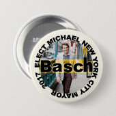 Michael Basch voor burgemeester Ronde Button 7,6 Cm (Voorkant /achterkant)