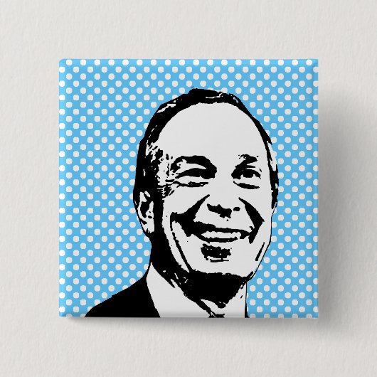 Michael Bloomberg Vierkante Button 5,1 Cm (Voorkant)