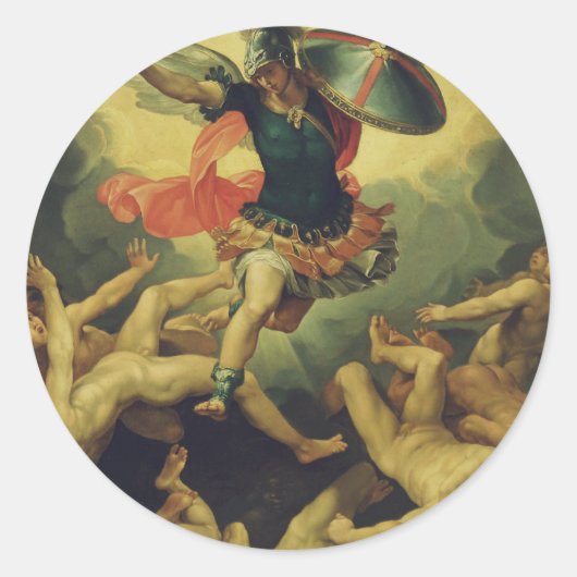 Michael en de gestorven engelen door Giuseppe Cesa Ronde Sticker (Voorkant)