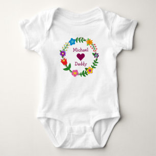 Michael Hearts Dad Elegant Flowers personaliseren Romper