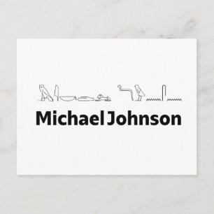 Michael Johnson Naam met Hiërogliefen Kunst Briefkaart