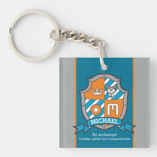Michael name die brief M crest beer douane beteken Sleutelhanger (Voorkant)