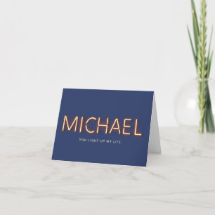 Michael Name in Ggloing Neon Lights Briefkaart