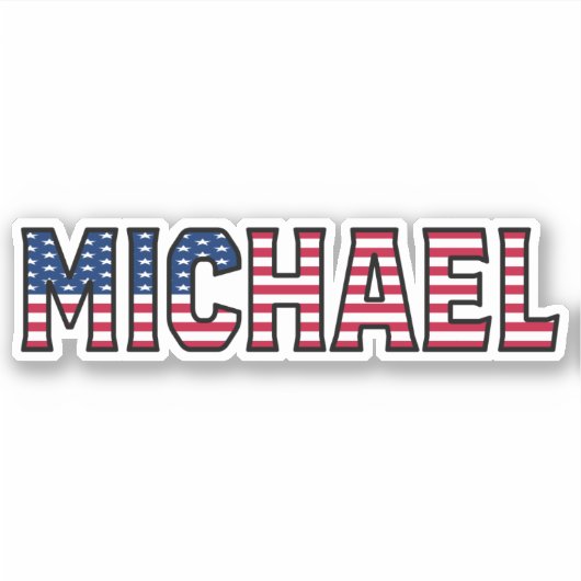 Michael Name Prénom USA Sticker Stickerset (Devant)