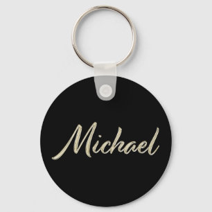 Michael Name whitegold Button Schlüsselanhänger Sleutelhanger