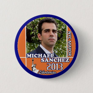 Michael Sanchez fot NYC Mayor 2013 Ronde Button 5,7 Cm