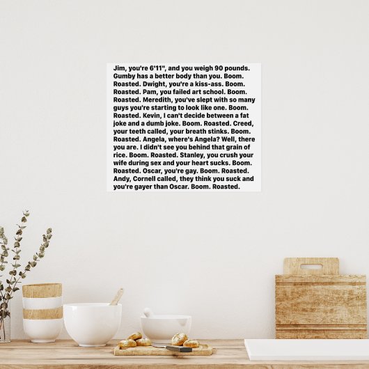 Michael Scotts Boom Roasted Speech Poster (Keuken)