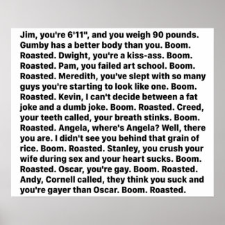 Michael Scotts Boom Roasted Speech Poster