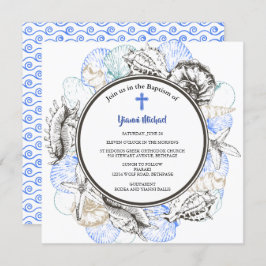 Michael Square Baptism Invitation Kaart