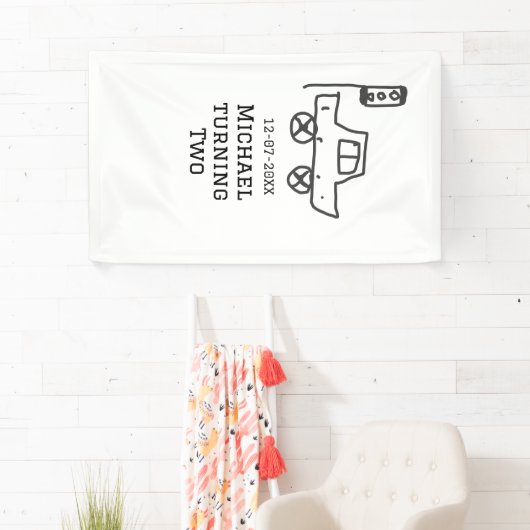 Michael turning two birthday toy car traffic light spandoek (Insitu)