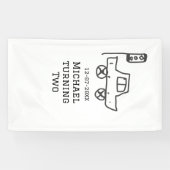 Michael turning two birthday toy car traffic light spandoek (Horizontaal)